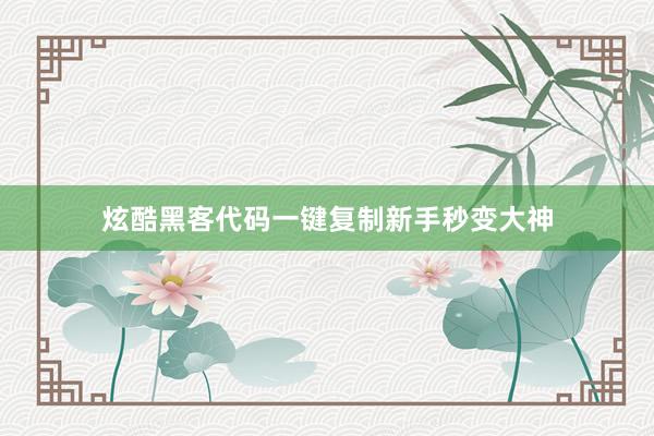 炫酷黑客代码一键复制新手秒变大神
